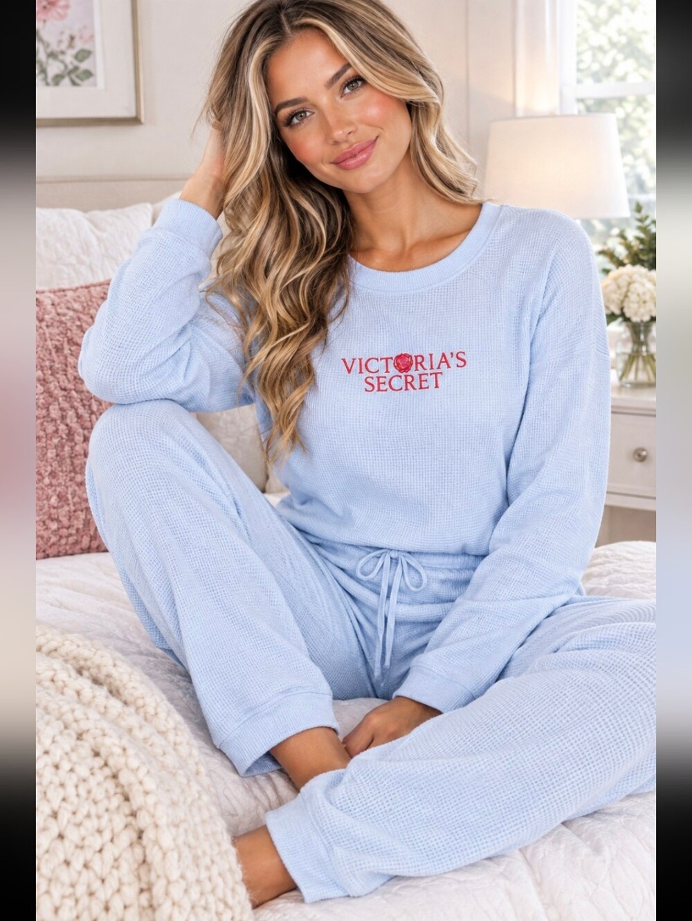 🌹💐 VICTORIA'S SECRET Waffle Knit 2 Pc Pajamas 💐🌹